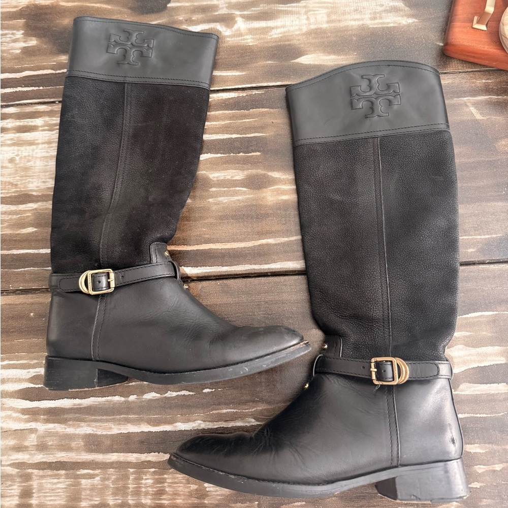 Tory Burch Black Heeled Boots Tall